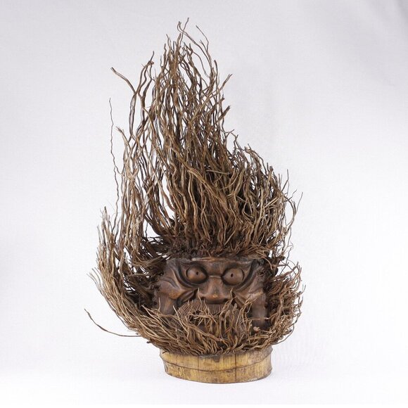 Vintage Chinese Bamboo root carving of the Bodhidharma, Zen Buddhism portrait - Picture 1 of 10